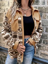 2024 European and American fashion autumn and winter standard code women's pocket suede temperament warm coat