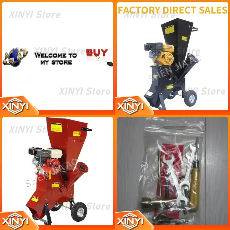 13HP Agricultural Garden Shredder Machine for CXC-707 Movable Petrol Wood Shredder Chipper Oil-Powered 1PC