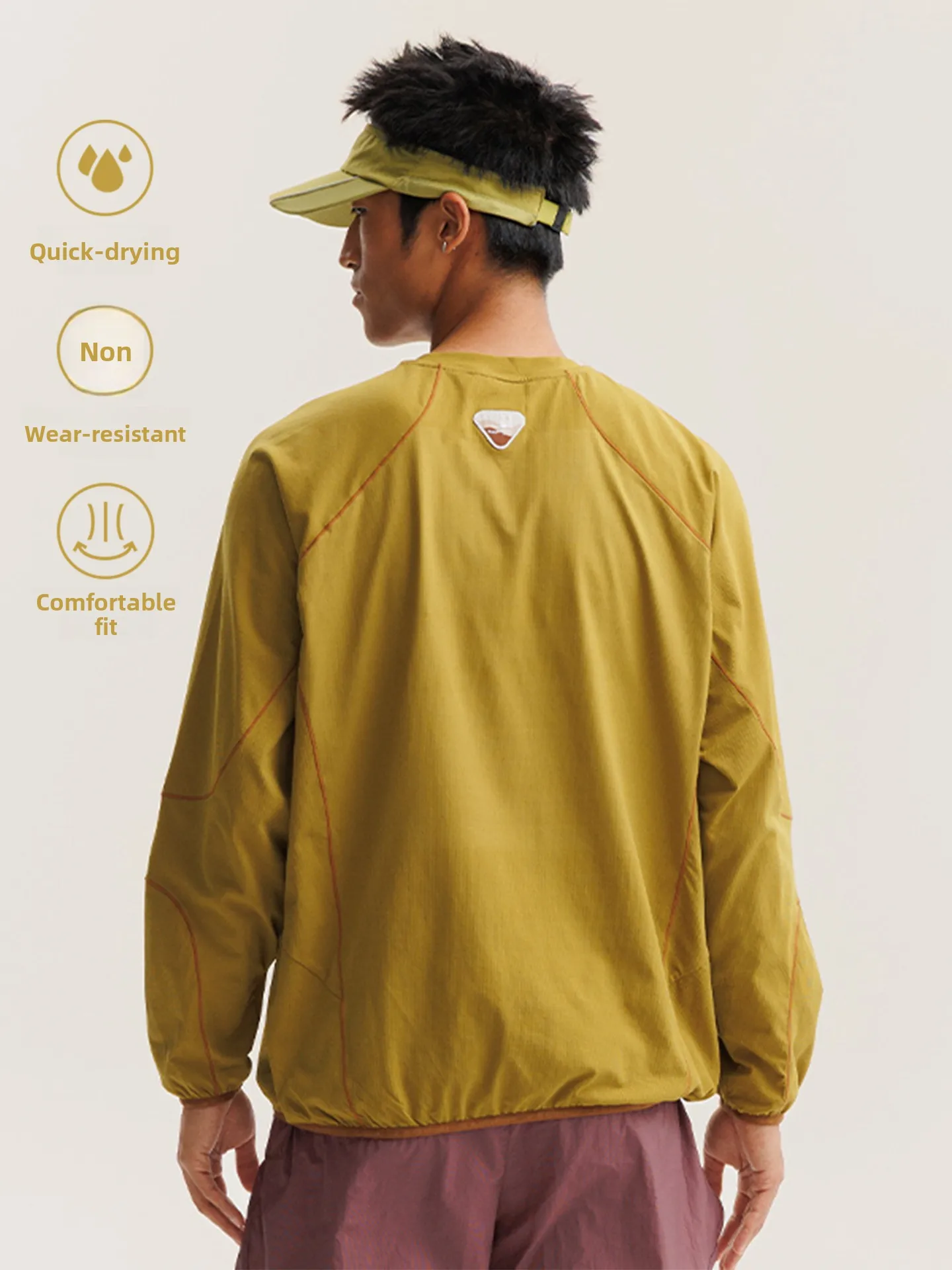 

Outdoor Moisture ng Qui Dry Long Sve T-irt ex Loose Splice Color Contrast Base irt Couple Sportswear Polyes...