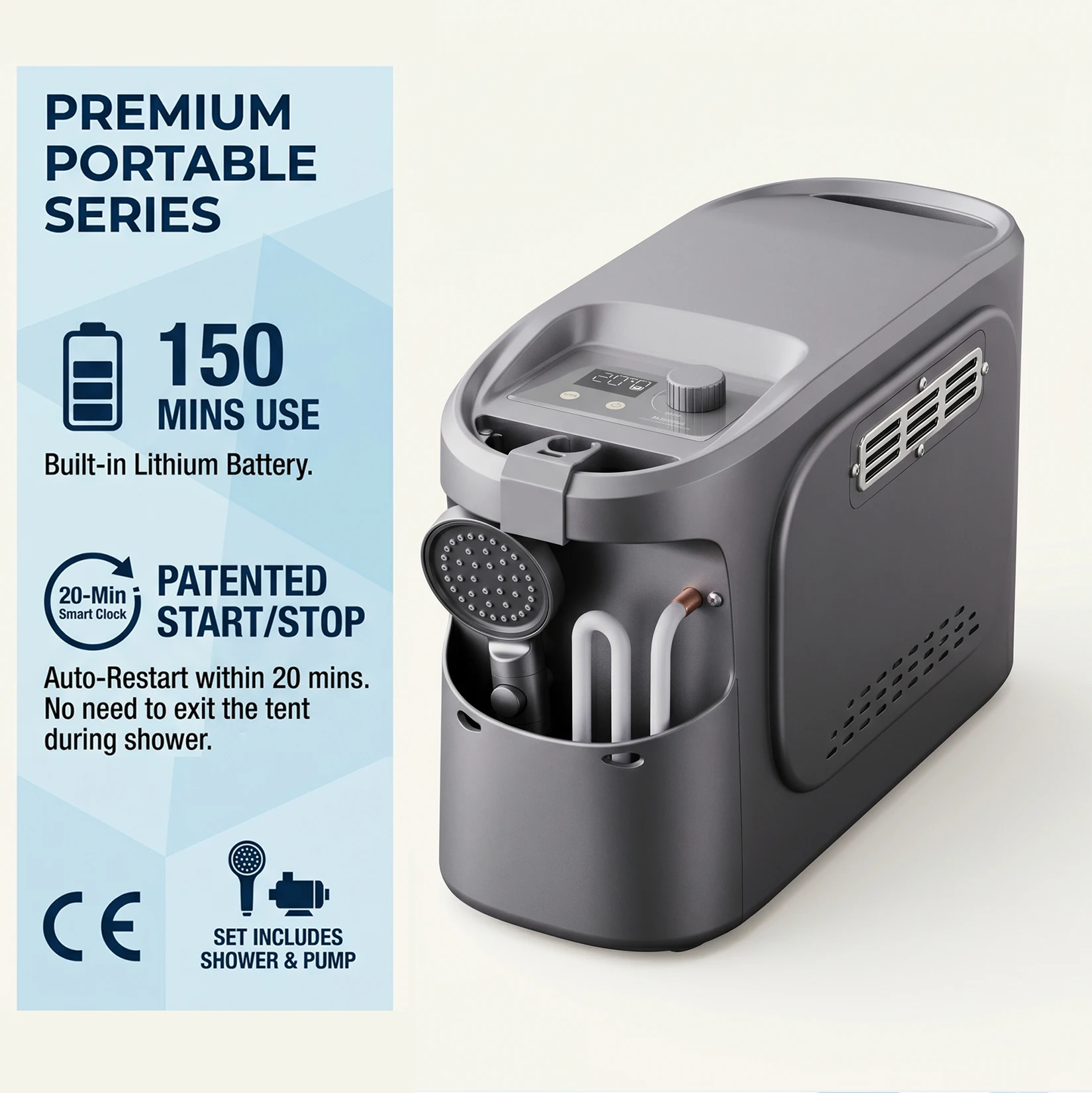 Portable Electric Water Heater Copper Heat Car USB Battery Powered Instant Hot Water for Camping RV Travel Outdoor Household Use