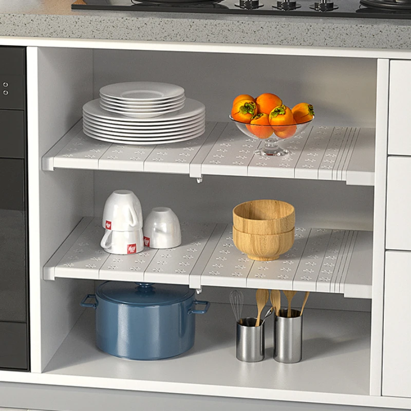 Etagere-de-placard-reglable-sans-percage-organisateur-de-placard-extensible-pour-garde-robe-salle-de-bain-cuisine-gain-de-place