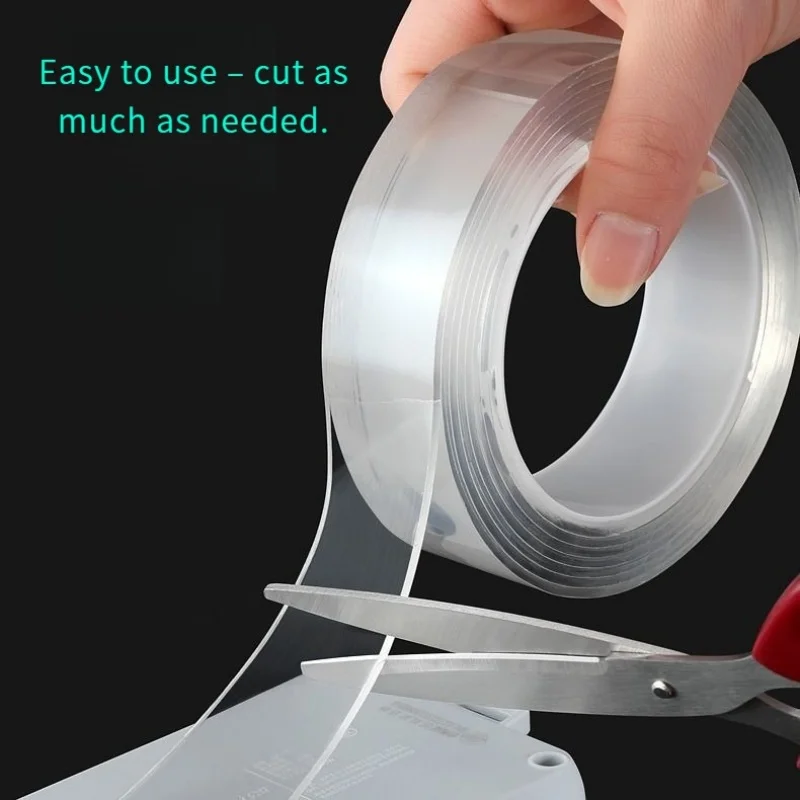 Super Strong Double Sided Nano Tape Reusable Adhesive Non-marking Waterproof Tape Furniture Corner Bumper Transparent Tape