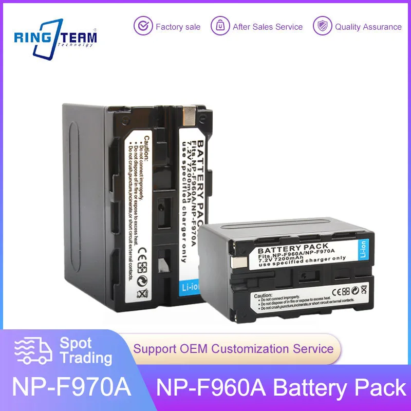 

6600mAh Rechargeable Li-ion Battery Pack for NP-F970 F960 F970A F960A Fit Sony a6000 DCR-TR8100 LED Monitor Yongnuo Light