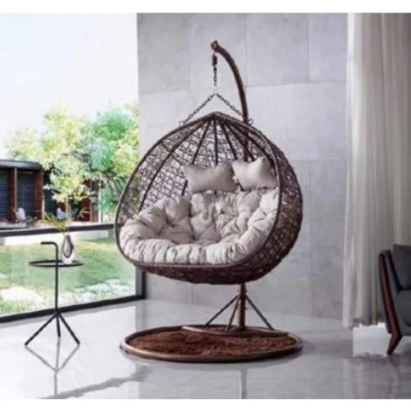 2026 Modern Style Durable Eco-Friendly Lightweight Waterproof Indoor Outdoor Swinging Hanging Rattan Chair Lazy Chair Basket Ham