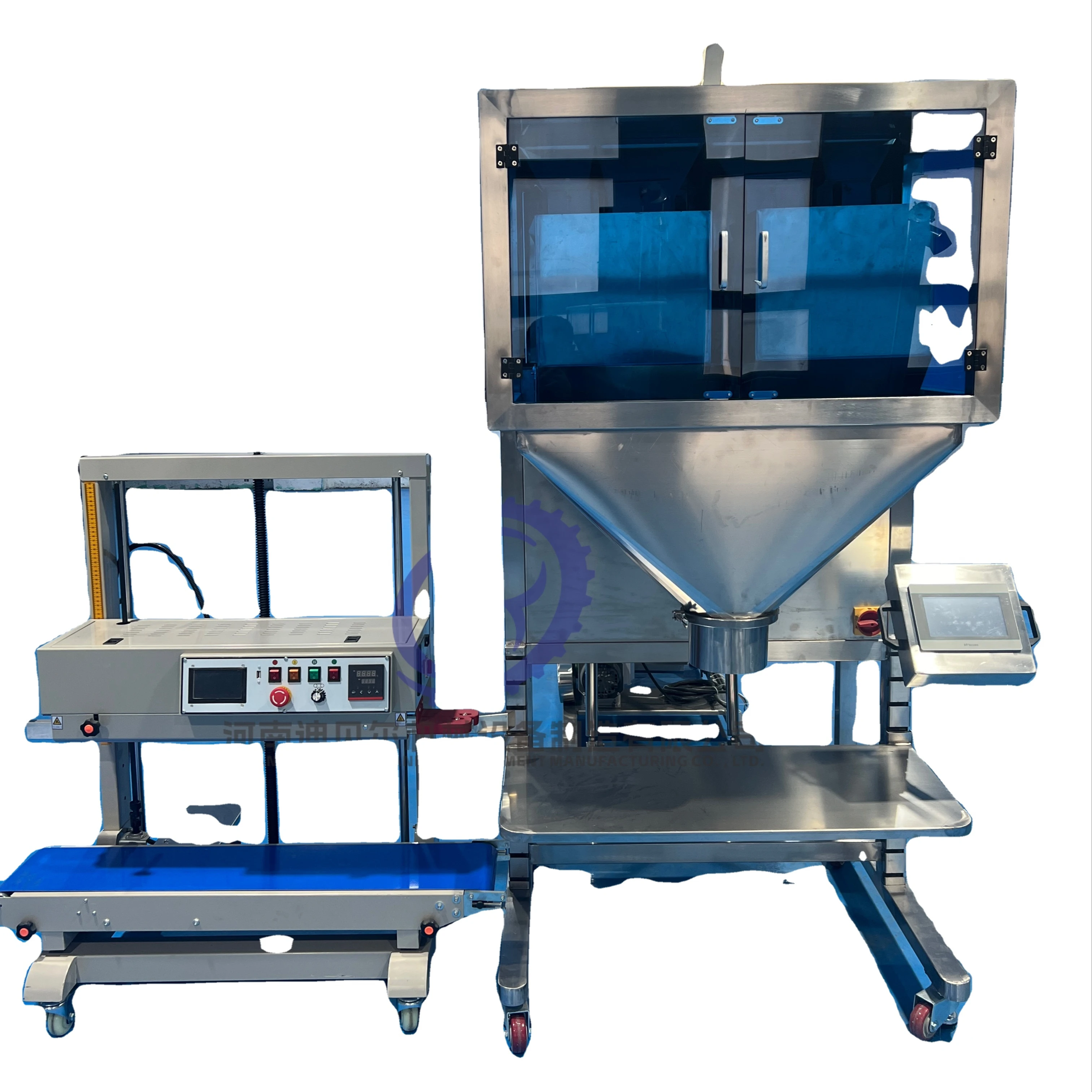 Semi Automatic Weighing Bagging Filling Machine 1kg 2kg 3kg 5kg Rice Packing Machine with Heat sealing Sewing Machine