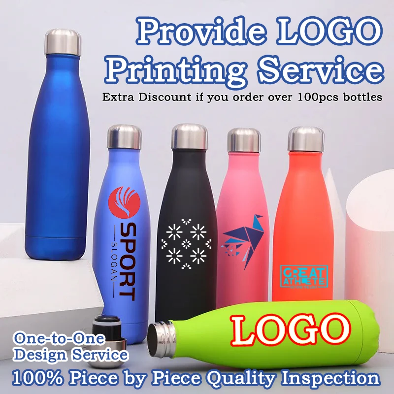 

LOGO Printing Vacuum Thermos Bottle Sports Bottle Customized Double-Wall Shaker Cup Outdoor Water Creative Gifts Personalization