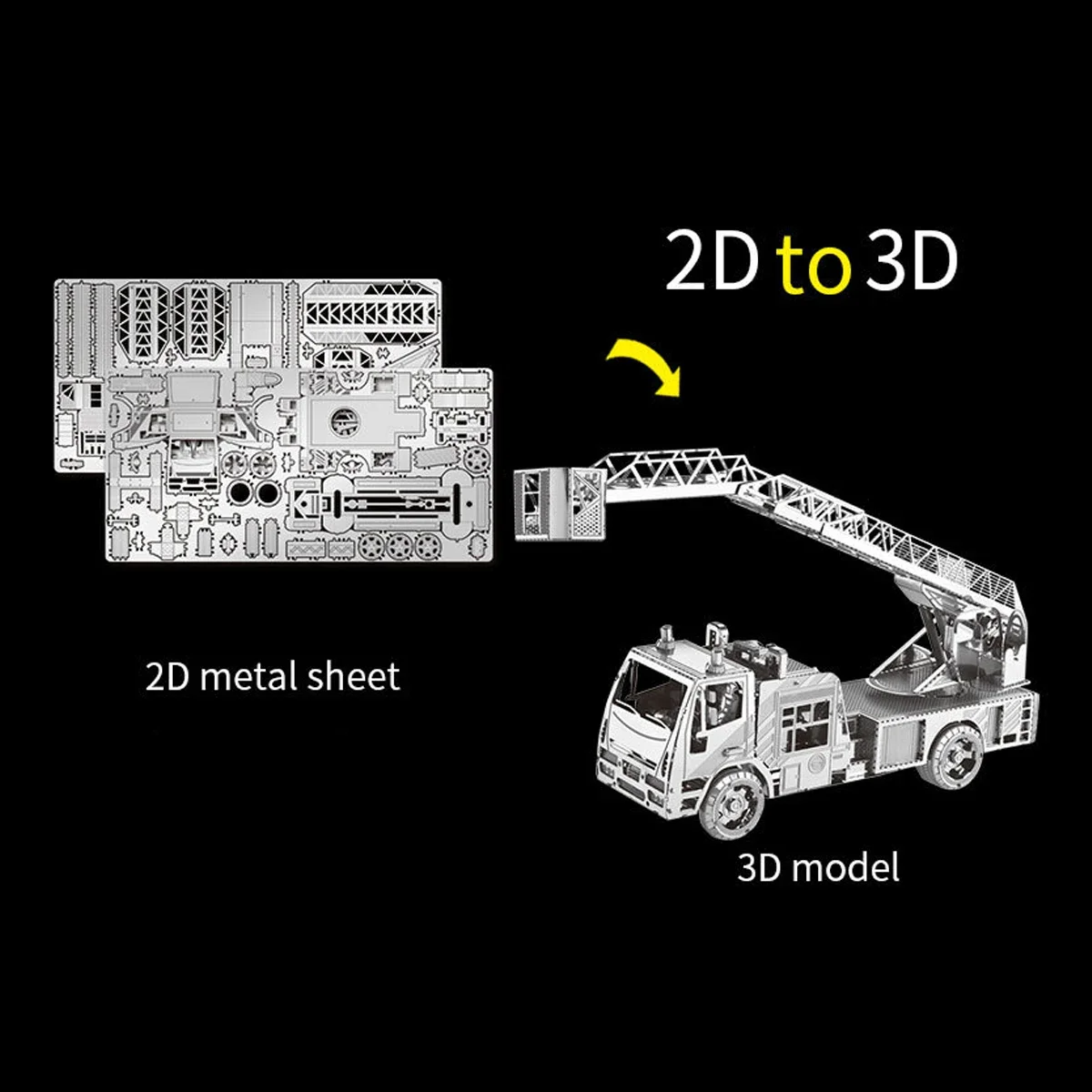 Camion antincendio kit di modelli di Puzzle in metallo 3D Puzzle tagliati al Laser fai da te Jigsaw Toy per bambini