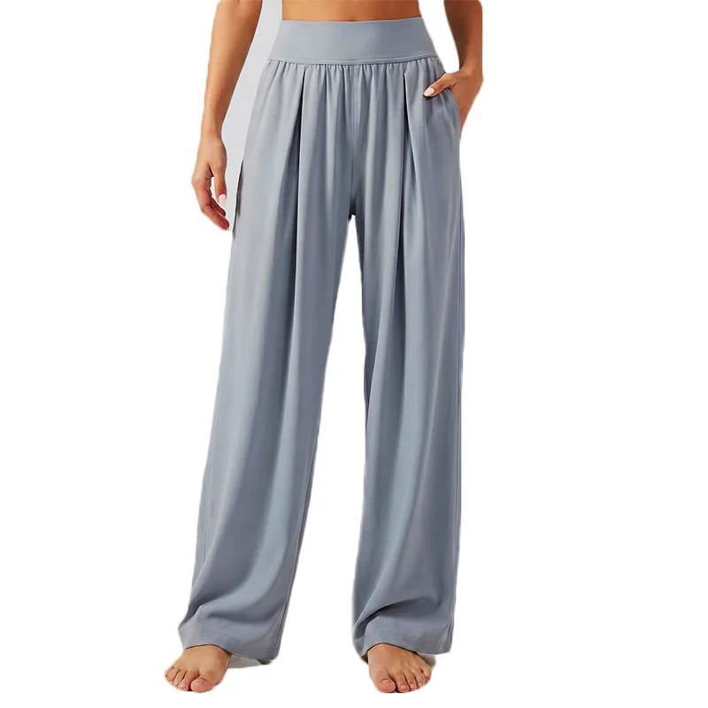 Aiithuug Anti-wrinkle Anti-pilling Fabric Sports Lounge Pants with Pockets Wide Leg Pants Loose Sweatpant Casual Workout Palazzo