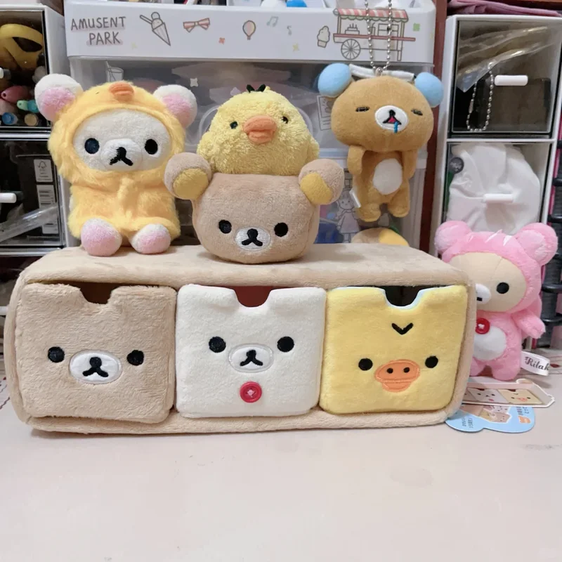 Cartoon Easy Bear Anime Wardrobe Drawer Compartment Box Rilakkuma Fun Staterery Decoration Desktop toyStorage Girl Birthday Gift