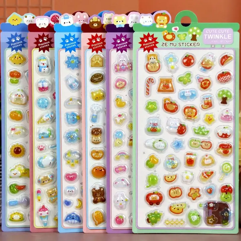 

3D-наклейки с объемным эффектом: милые мультяшные кролики, медведи, кошки, собаки, рыбы, японская еда, суши. Декоративные наклейки для творчества и рукоделия. Подарок-сюрприз.