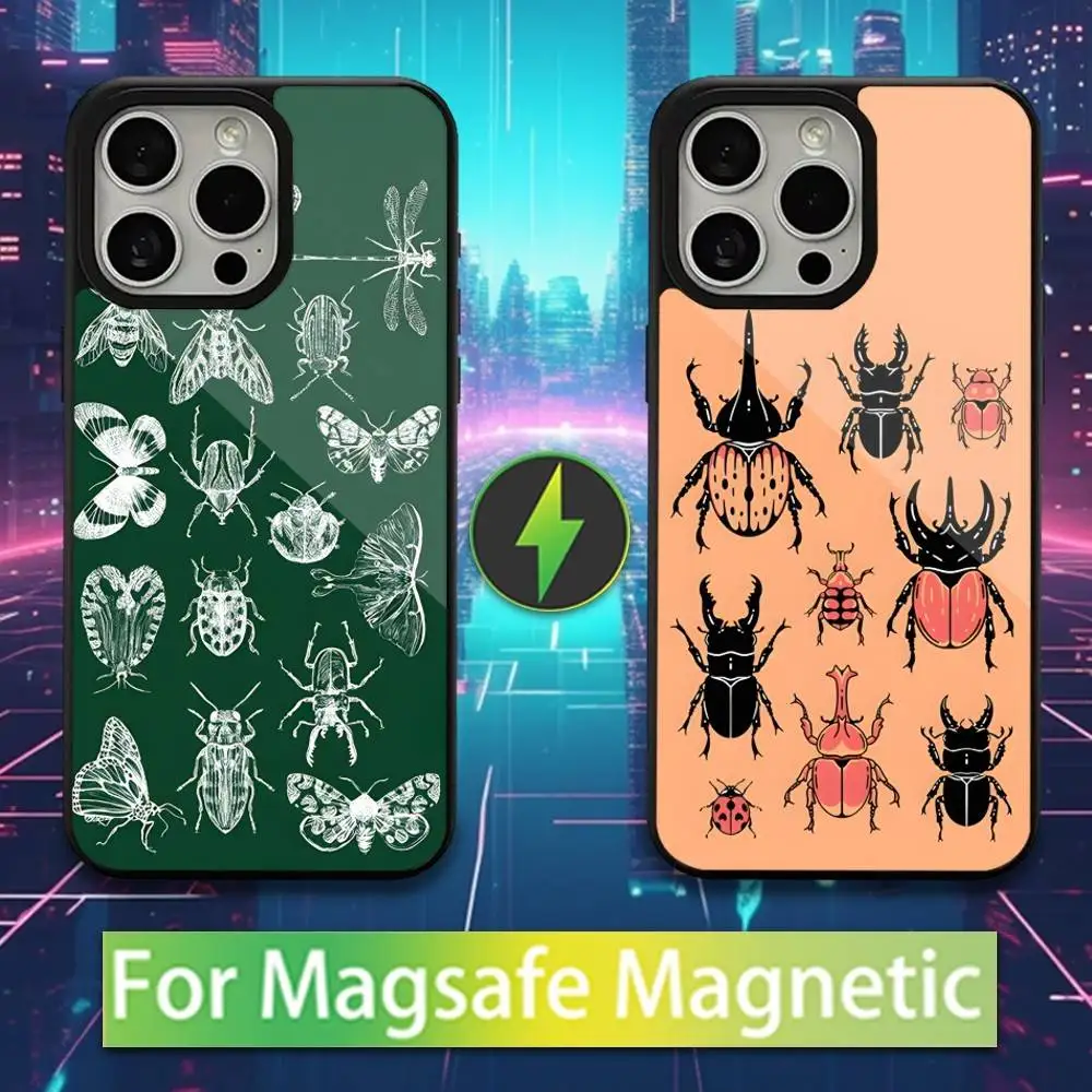 

Biology Art Insects Bugs Phone Case For iPhone 16,15,17,14,13,12,11,Pro,Max,Plus,Mini,Magsafe,Magnetic Wireless Charging Case