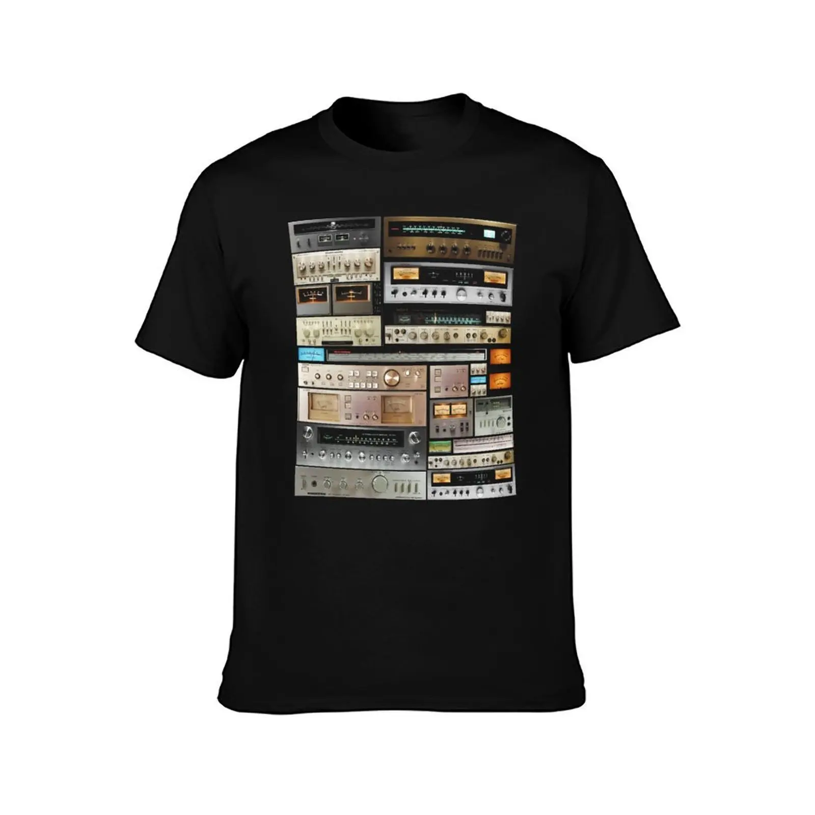 Amplifiers Mix T-Shirt Summer Casual Cotton Tee Oversized Streetwear Tops Vintage Graphic Print Loose Fit Short Sleeve