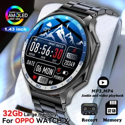 2024 New For OPPO Watch X Smart Watch 4G Memory Music Video Bluetooth Call IP68 Waterproof AMOLED Smartwatch For TWS Earphones