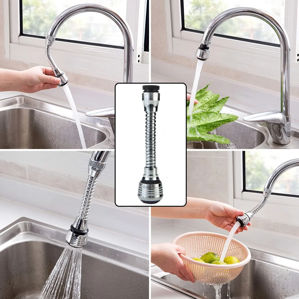 Bathroom Kitchen Sink Faucet Sprayer Extender Faucet Head Faucet Nozzle Tap Aerator 360° Swivel Replacement Rotation