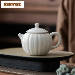 160ml Plant Ash Handmade Teapot Household Creative Pumpkin Teapot Traditional Filter Pot Tea Making Kettle for Tea Ornaments
