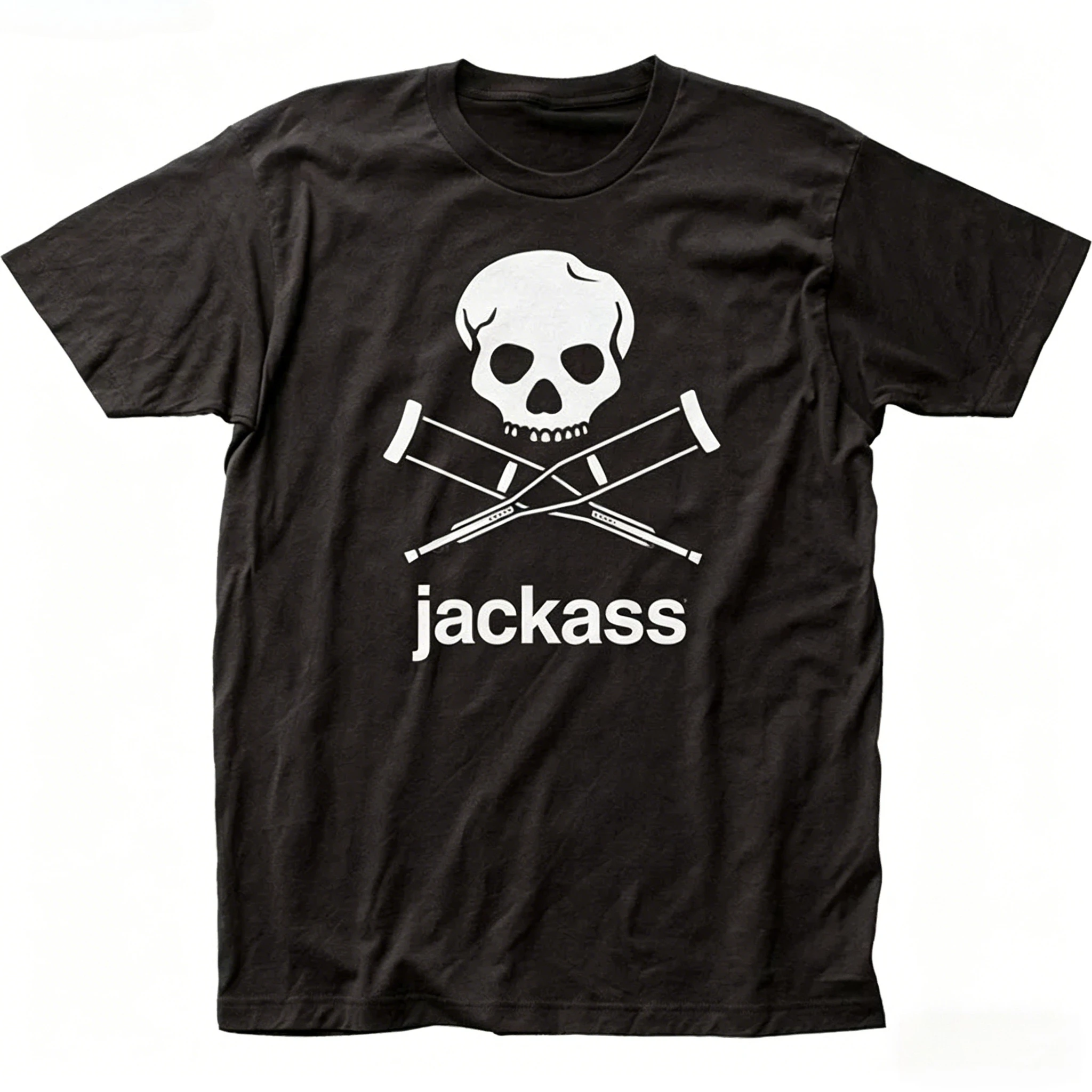 Jackass Skeleton Crutches Logo Tshirt Men Women Fashion Oversized Short Sleeve T-shirts Men's 90s Gothic Vintage T Shirts
