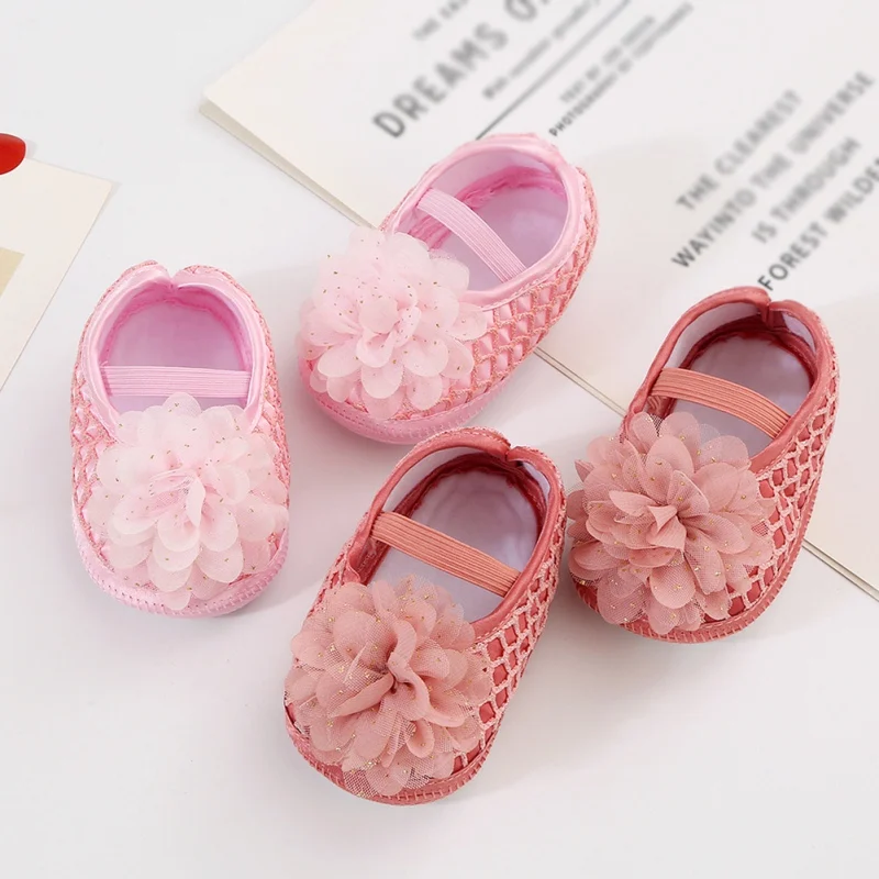 

Cute Flower Shoes For Baby Girls Toddler Soft Shoes Infant Toddlers Walkers Princess Christening Shoe First Walkers 0-1 Years