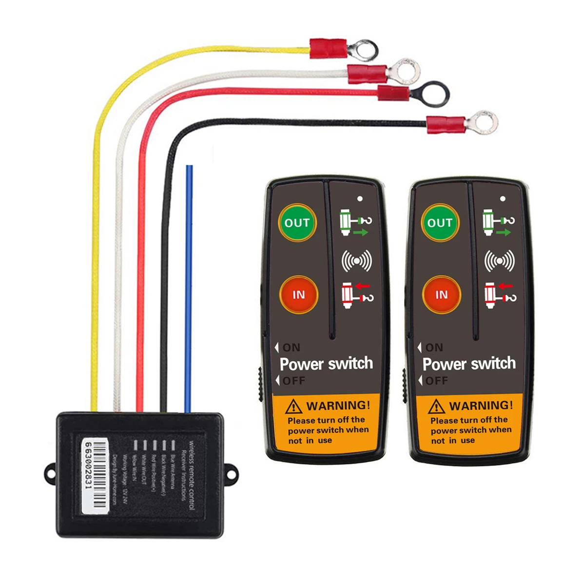 

20Set 12 24V Winch Wireless Remote Control Switch Set Winch Remote Receiver for Car ATV Wireless Winch Controller