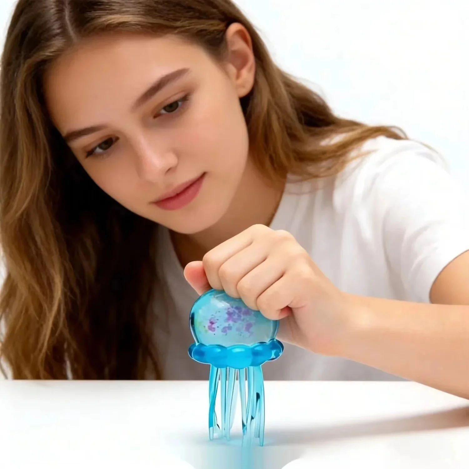 

1PCS Needoh Fuzz Ball Jellyfish Squishy Blind Box Series Various Colors Cute Jellyfish Modeling Stress Relief Relax Fun Toy
