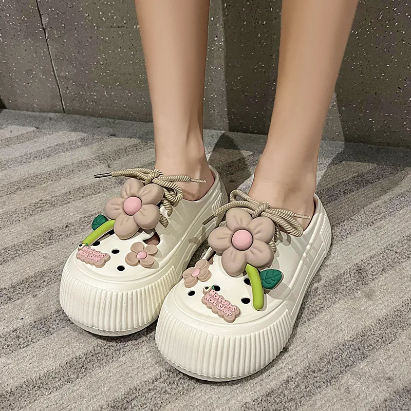 Summer Women Slippers Cute Decoration Platform Sandals Casual Outdoor Clogs Beach Sandal Non-slip Slides Indoor Home Shoes