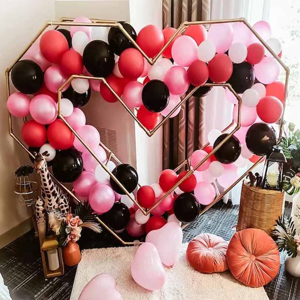 

3D Heart Love PVC Mosaic Balloon Template Shape Frame for Baby Shower Lover Birthday Anniversary Wedding Party Backdrop Decor