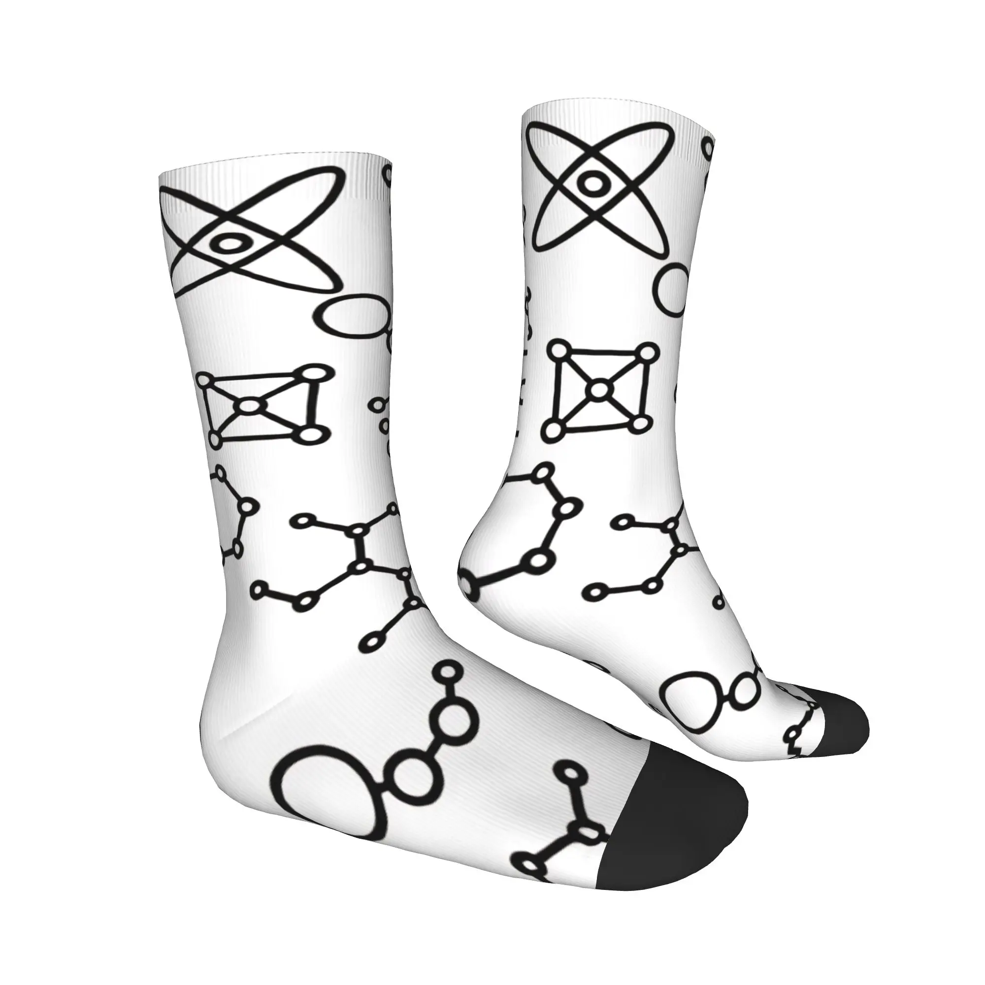 Unisex Men Socks Nerdy Molecule Science  Stockings Winter Harajuku Breathable Socks Design Outdoor Sports Anti Slip Socks