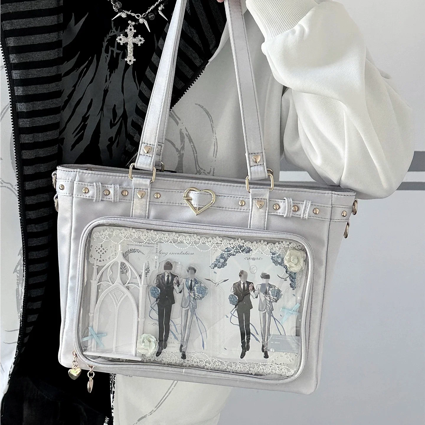 Square Ita Tote Bag Shoulder Crossbady Bags Large Capaci Bolsa Original Bolsos mujer Teenage Girls Bolsas Zipper Sac Femme
