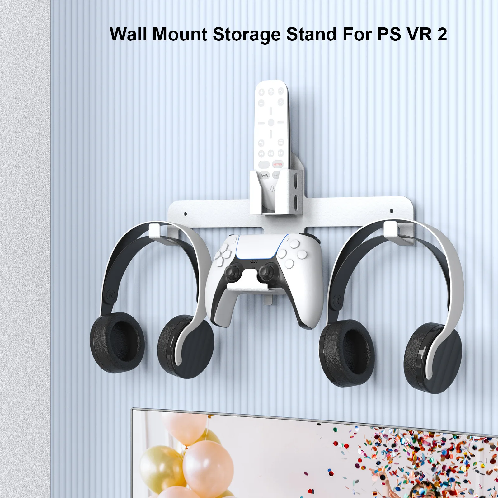 

JYS-P5158 Wall Mount For PS5 Headset Remote Control Wall Storage Rack For PS VR2 Wall Mount Holder Stand