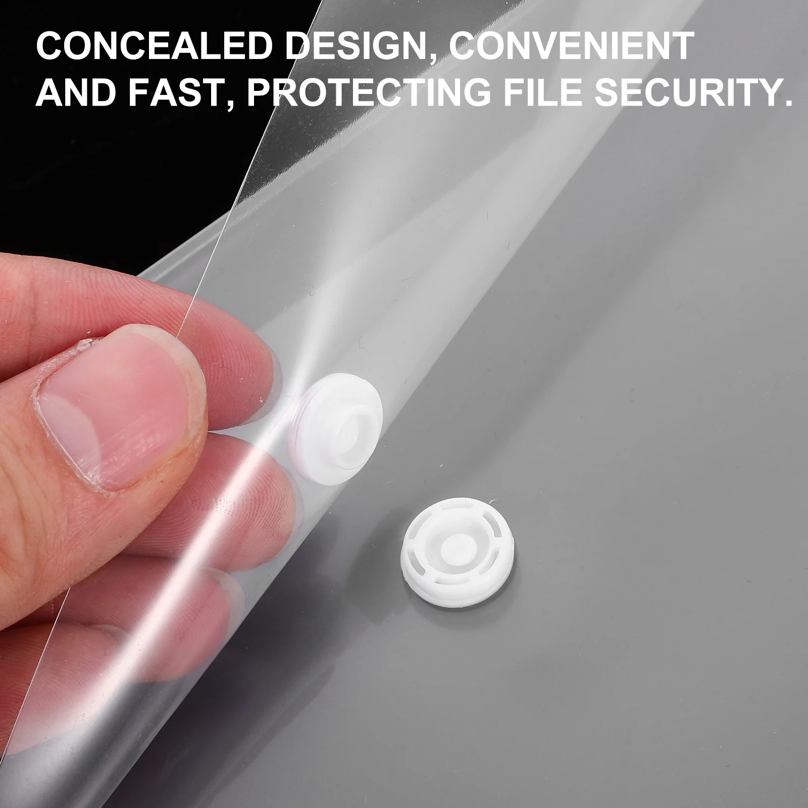 12 قطعة من مجلد المستندات الشفاف، حامل الملفات البلاستيكية، زر إغلاق، منظم الملفات العملي لتخزين المستندات المدرسية والمكتبية #2