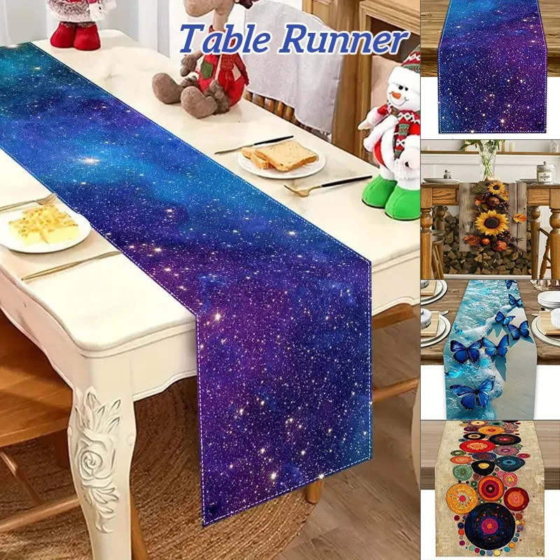 Christmas Festival Party Tablecloth Table Flag Home Dining Table Decor Butterfly Print Birthday Party Decoration Table Cover