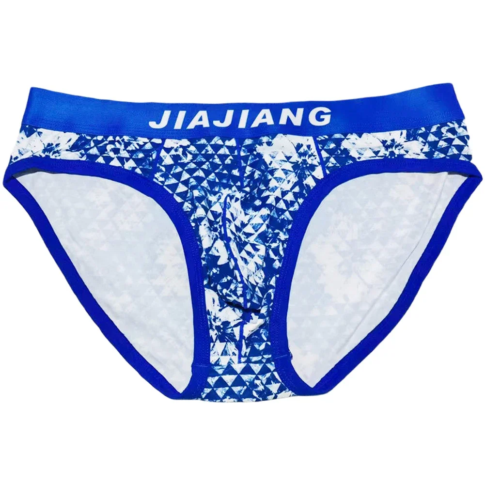 

Soft Breathable Men's Brief Underpants Featuring Plaid Print Mid Waist Design and Bulge Pouch for Daily Comfort