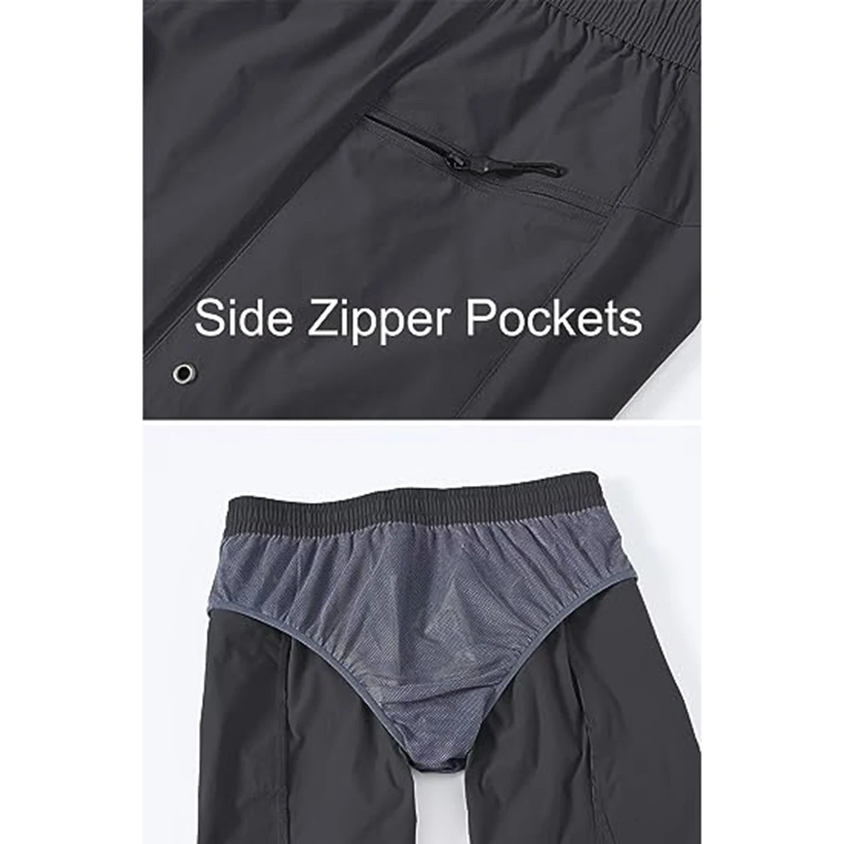 Mens Swimming Trunks Quick Dry Board Shorts with Mesh Lining and Zipper Pockets Solid Color Breathable Beach Shorts