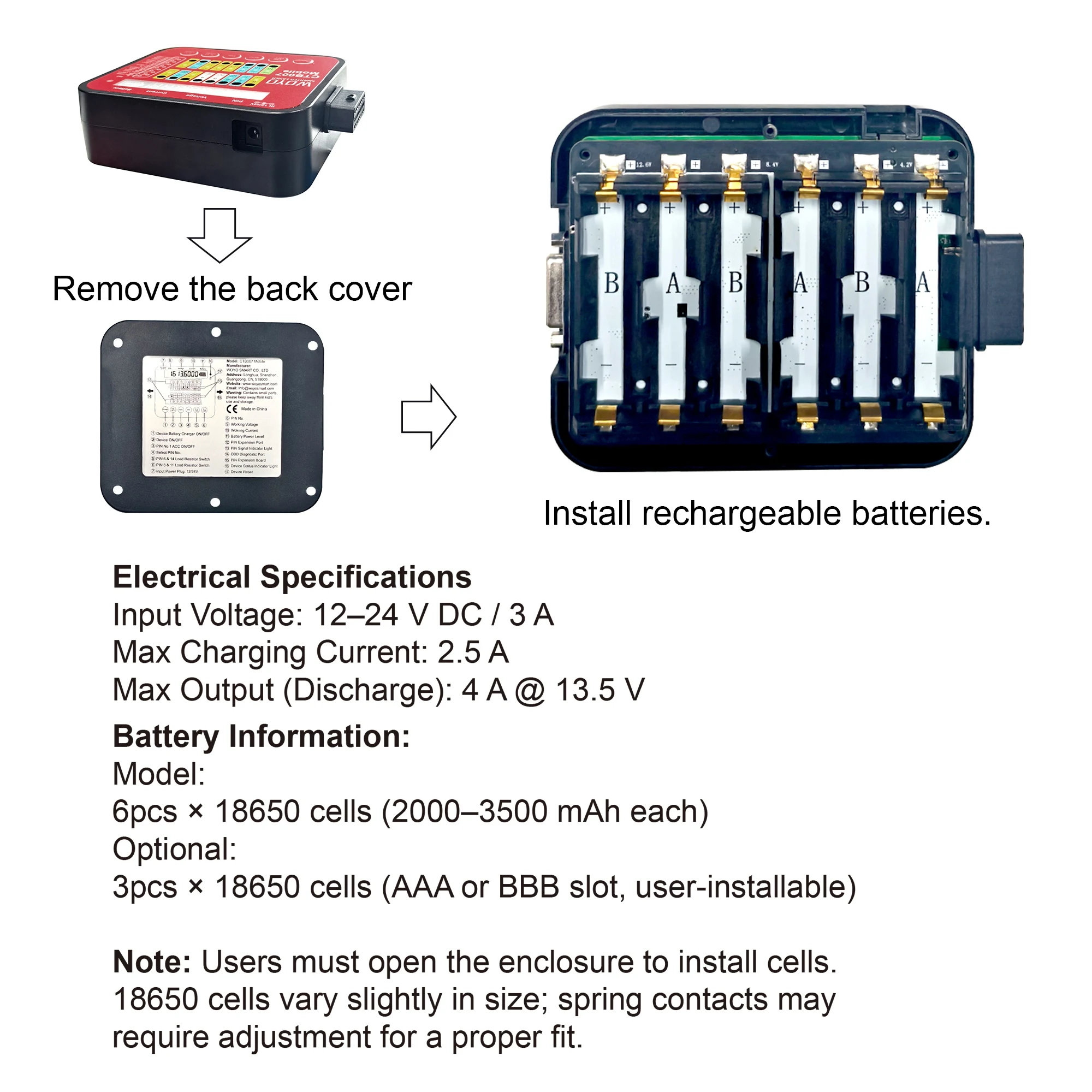 WOYO CTB007 Mobile ECU-Leiterplattenprüfgerät, tragbare mobile Version des Akkus, CAN-Tester-Box mit 120 Ω-Schaltern – Detail 6