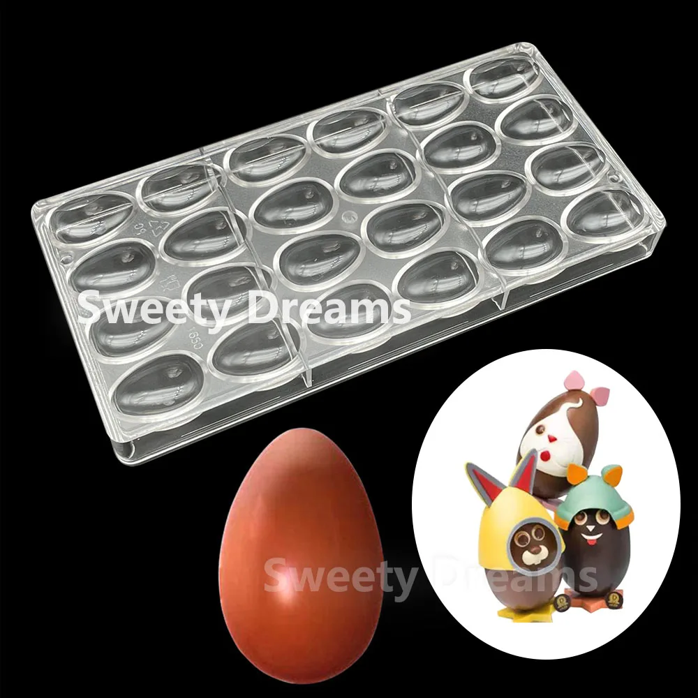 3D Polycarbonate Chocolate Mold Easter Egg Square Heart Shape BonBon Sweets Candy Baking Mold For Chocolate Pastry Tools Moulds