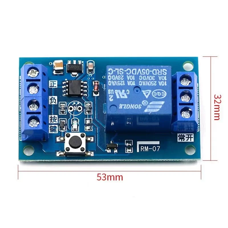 5V/12V/24V Single Bond Button Bistable Relay Module Modified Car Start and Stop Self-Locking Switch One Key