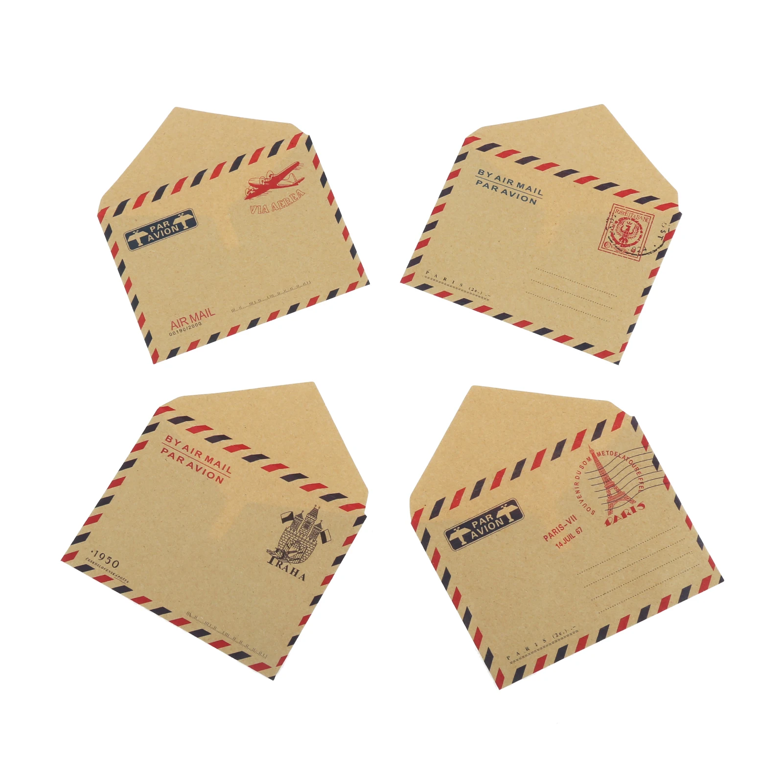 10Pcs  Mini Miniature Gift Envelope Nostalgic Postcard Letter Stationary Storage Brown Kraft Paper Vintage Envelop Color Random