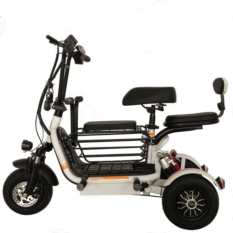 

Оптовая продажа с завода: Электрический грузовой трайк 350W 48V, 8-дюймовый трехколесный электросамокат для взрослых с корзиной