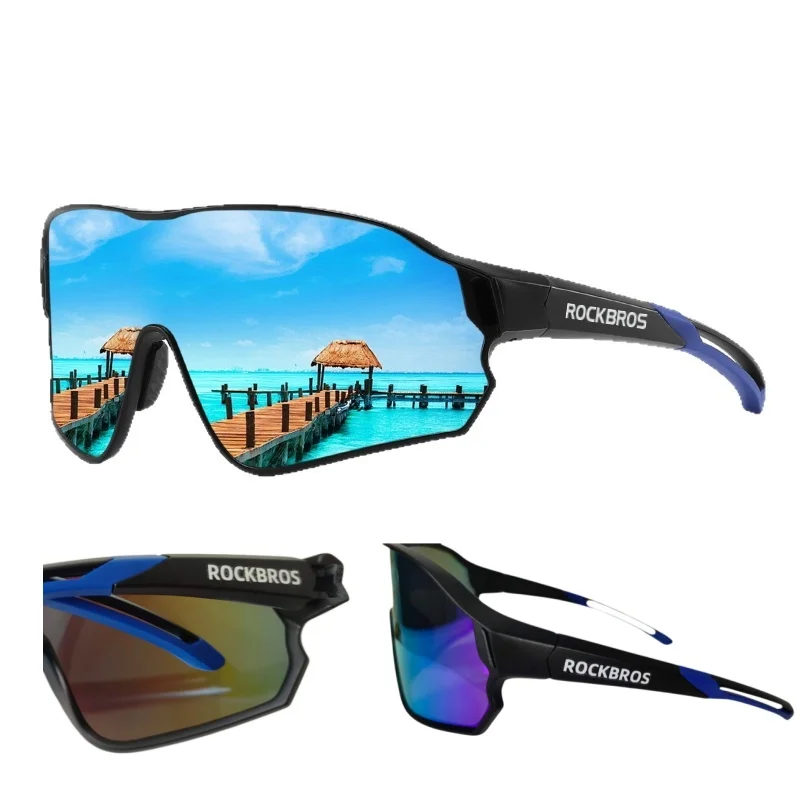 ROCKBROS Bestseller Fahrradbrille UV400 Anti-Beschlag REVO-Gläser HD-Klarheit CE/ANSI-Zertifiziert Cateye-Design MTB/Rennrad – Detail 3