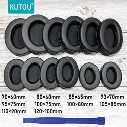 KUTOU Universal Oval Earpads Headphone Replacement Ear Pads Cushion Soft Foam Cover Ear Cups Headset Repair Parts Accessories