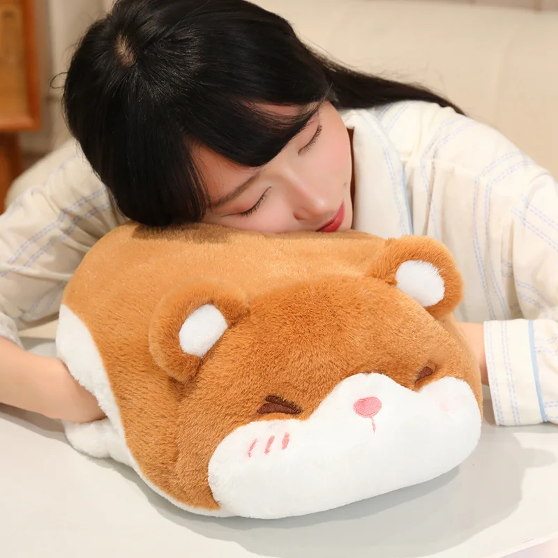 

40cm Warm Hand Pillow Cartoon Hamster Plush Toy Soft Stuffed Animals Pillow Warm Animal Pillow Birthday Gifts Winter Hand Warm