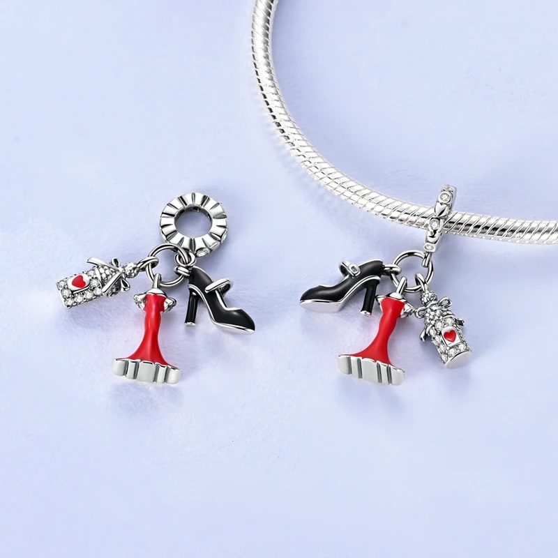 Charms-Anhänger Original 925 Sterling Silber Kürbiskutsche Prinzessin Ballettschuh Charm-Perle Passend für Armband Damen DIY Schmuck Geschenk – Detail 27