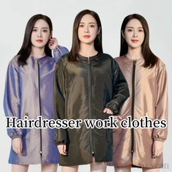 Hair Salon Uniform Pet Grooming Work Clothes Anti Seepage Water Barber Shop Anti Hair Hairdresser Robe Beauty Salon Gown Y1122