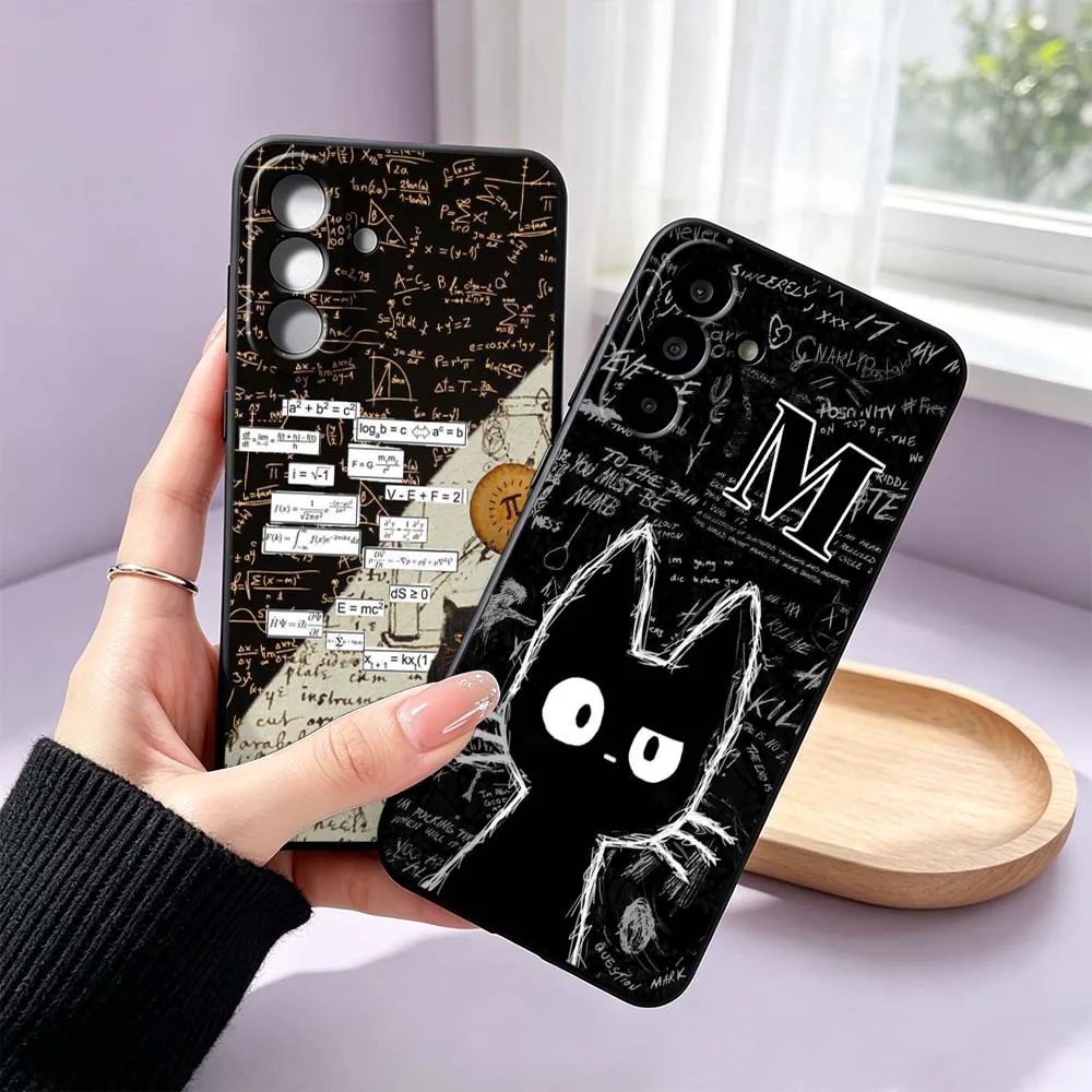 Fun Math Cute Cat Cover For Samsung Galaxy A30 A26 A25 A23 A21 A17 A16 A15 A14 A13 A07 A06 A05 Phone Case