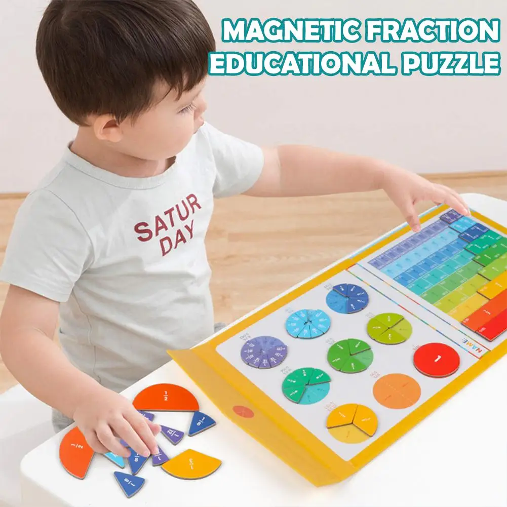 子供用磁気分数学習数学おもちゃ分数ブックセット子供用算数学習教育玩具教材