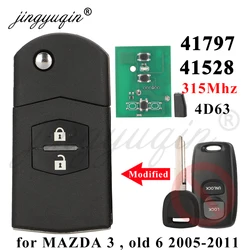 Jingyuqin 41528 / 41797 ulepszony kluczyk do samochodu obrotowy pilot 315MHz 4 d63 Chip do Mazda 3 M3 stary MAZDA 6 M6 2BTN Fob 2006-2011