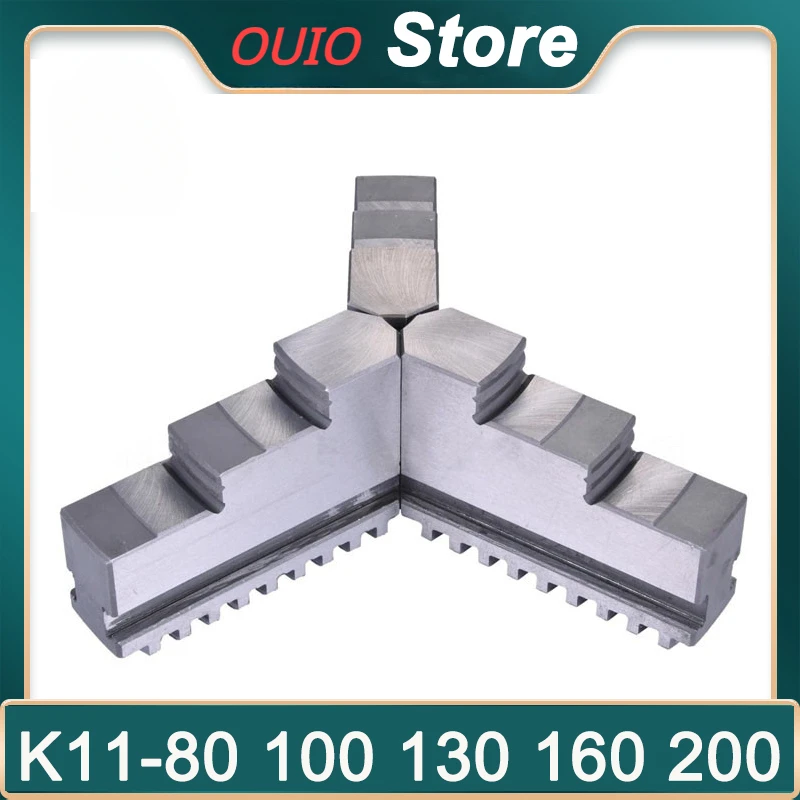 OUIO K11-80 K11-100 K11-125 K11-130 K11-160 K11-200 Chuck Three Jaws  Universal Three-jaw Chuck Card Foot 3Pcs/Set Mechanical