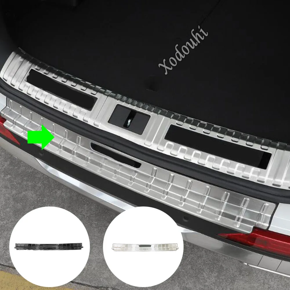 

Auto Rear Bumper Trim Frame Trunk Cover Detector Stainless Steel Plate Pedal For Hyundai Santa Fe Santafe 2019 2020 2021-2024