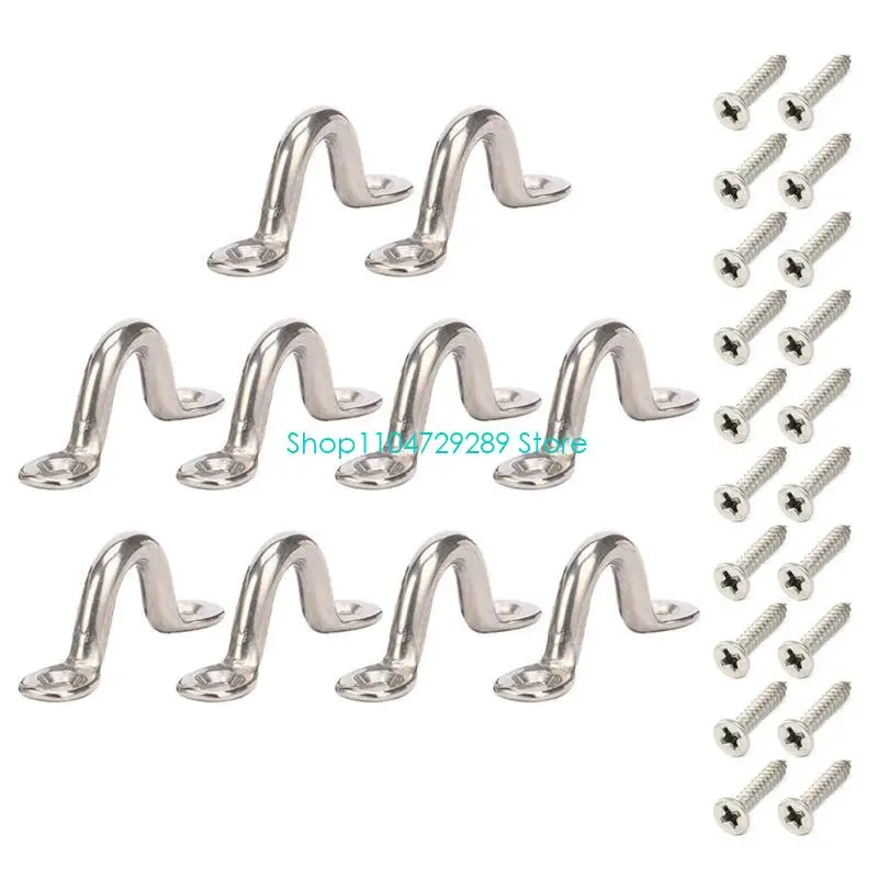D8KE Eye Straps Kayak Deck Loop with Screws Marine Top Pad Eye Tie Down Anchors Point