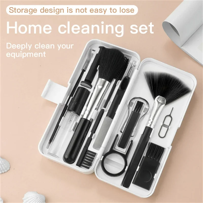 18 In 1 Computer Keyboard Cleaner Tools Phone Tablet Camera Screen Cleaning Kit Earphone Clean Brush Keycap Puller Phone Holder