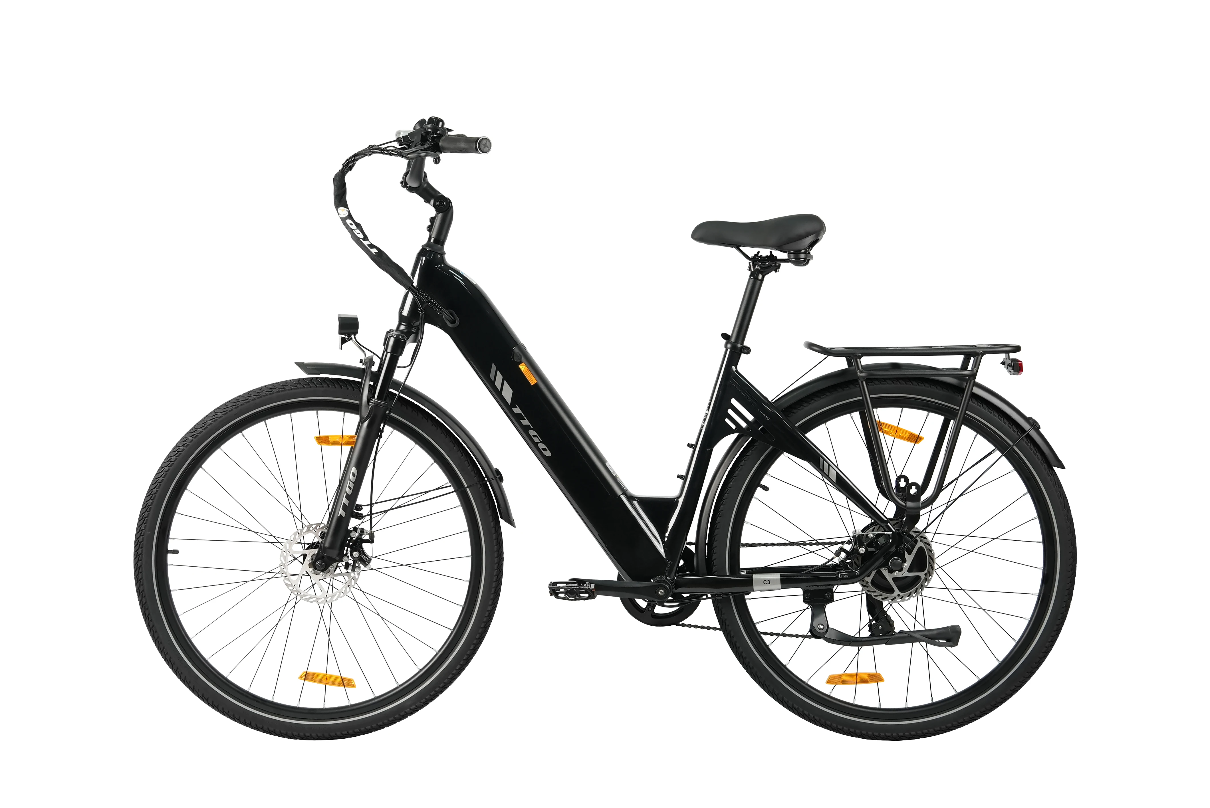 TTGO Elektrische Fiets 28 inch Lichtgewicht Aluminium E-Cityfiets voor Dagelijks Gebruik & Vrije Tijd, 36V18AH Verwijderbare Batterij, 250W Motor, 120KM Bereik